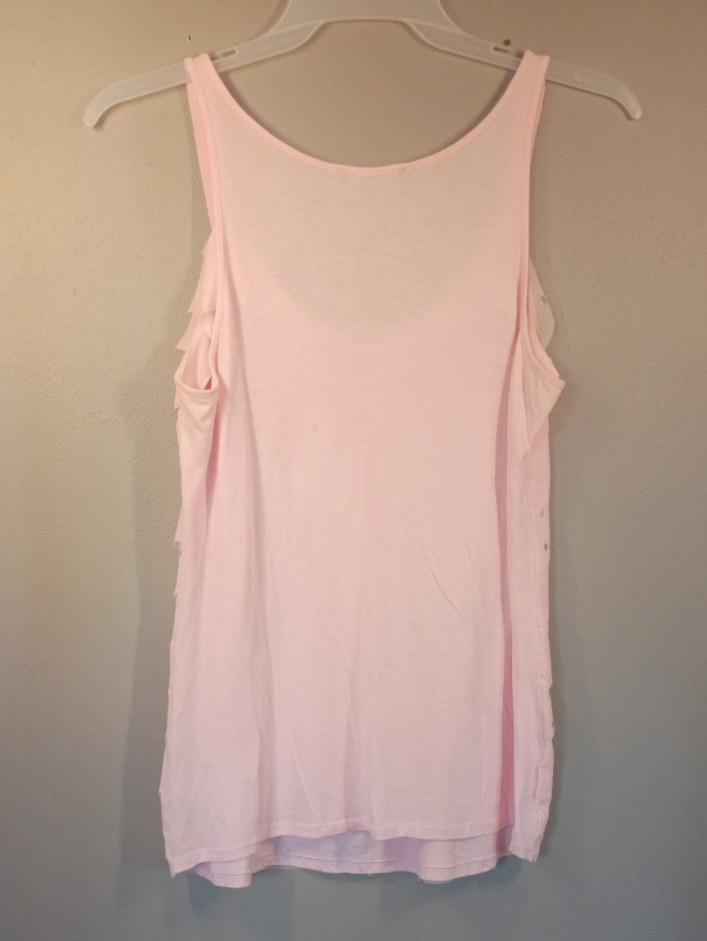 Relativity Women's Pink Ruffle Tank Top Size Large - Picture 4 of 6